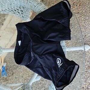 Canari Black Cycling Shorts with Neon Green Trim Padded Crotch S
